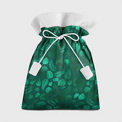 Мешок для подарков Яркие зеленые листья, цвет: 3D-принт