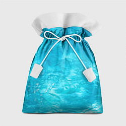 Мешок для подарков Голубой океан Голубая вода, цвет: 3D-принт