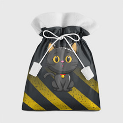 Мешок для подарков Черный кот желтые полосы, цвет: 3D-принт