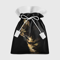 Мешок для подарков Задумчивый полосатый кот, цвет: 3D-принт