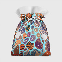 Мешок для подарков Разноцветные камушки, цветной песок, пальмовые лис, цвет: 3D-принт