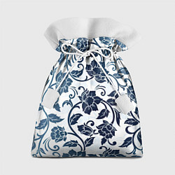 Мешок для подарков Гжелевые цветы, цвет: 3D-принт