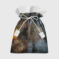 Мешок для подарков Геометрический 3D узор в серых и коричневых тонах, цвет: 3D-принт