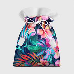 Мешок для подарков Яркие тропические цветы Лето, цвет: 3D-принт