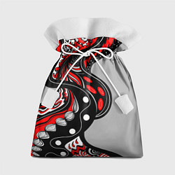 Мешок для подарков Красно-чёрные дудлы, цвет: 3D-принт
