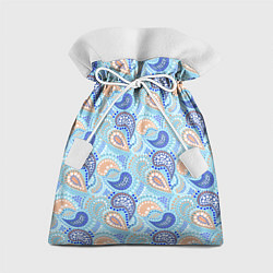 Мешок для подарков Турецкий огурец Turkish cucumber blue pattern, цвет: 3D-принт