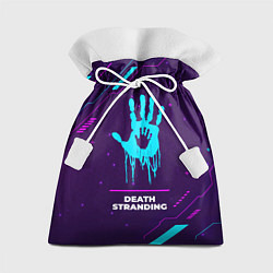 Мешок для подарков Символ Death Stranding в неоновых цветах на темном, цвет: 3D-принт