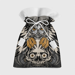 Мешок для подарков Сова с черепом Owl with Skull, цвет: 3D-принт