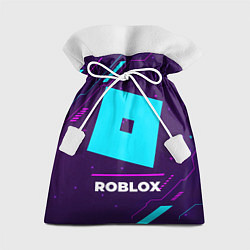 Мешок для подарков Символ Roblox в неоновых цветах на темном фоне, цвет: 3D-принт