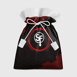 Мешок для подарков Символ Sally Face и краска вокруг на темном фоне, цвет: 3D-принт