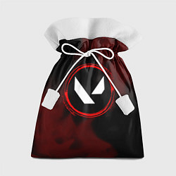 Мешок для подарков Символ Valorant и краска вокруг на темном фоне, цвет: 3D-принт