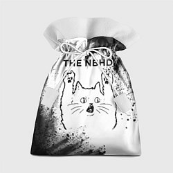Мешок для подарков The Neighbourhood рок кот на светлом фоне, цвет: 3D-принт