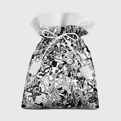 Мешок для подарков Черно-белый абстрактный паттерн, цвет: 3D-принт