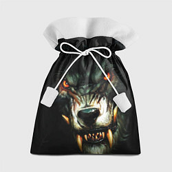 Мешок для подарков Злой волк с длинными клыками, цвет: 3D-принт