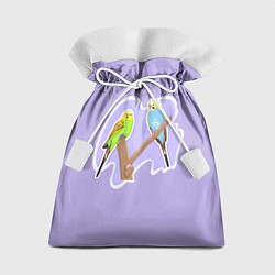 Мешок для подарков Пара волнистых попугаев, цвет: 3D-принт