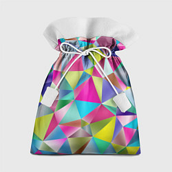 Мешок для подарков Радужные трехмерные треугольники, цвет: 3D-принт