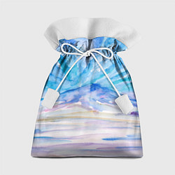 Мешок для подарков Заснеженный пейзаж акварель, цвет: 3D-принт