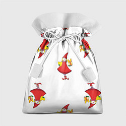 Мешок для подарков Новогоний гномик девочка паттерн, цвет: 3D-принт