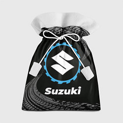 Мешок для подарков Suzuki в стиле Top Gear со следами шин на фоне, цвет: 3D-принт