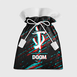 Мешок для подарков Doom в стиле glitch и баги графики на темном фоне, цвет: 3D-принт