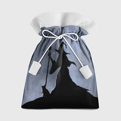 Мешок для подарков Halloween - силуэт ведьмы с котом, цвет: 3D-принт