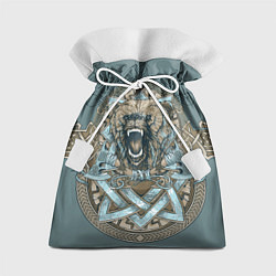 Мешок для подарков Голова медведя-викинга, цвет: 3D-принт