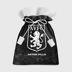 Мешок для подарков Aston Villa с потертостями на темном фоне, цвет: 3D-принт