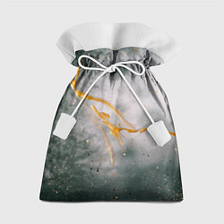 Мешок для подарков Абстрактный серый туман и золотая краска, цвет: 3D-принт