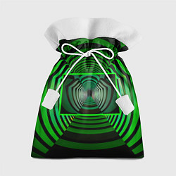 Мешок для подарков Зелёный туннель - оптическая иллюзия, цвет: 3D-принт