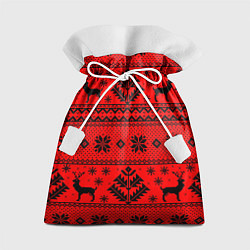 Мешок для подарков Happy new year, black deer, цвет: 3D-принт