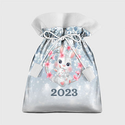 Мешок для подарков Зайка в венке 2023, цвет: 3D-принт