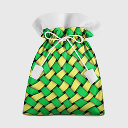 Мешок для подарков Жёлто-зелёная плетёнка - оптическая иллюзия, цвет: 3D-принт