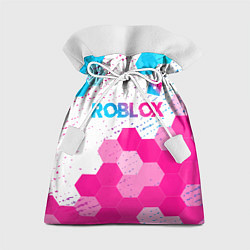 Мешок для подарков Roblox neon gradient style: символ сверху, цвет: 3D-принт