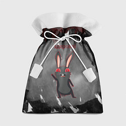 Мешок для подарков Чёрный кролик говорит здарова, цвет: 3D-принт