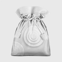 Мешок для подарков Серый фон и абстрактные белые объёмные окружности, цвет: 3D-принт