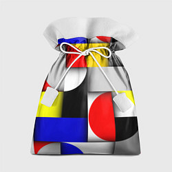 Мешок для подарков Оптическая иллюзия из кругов, прямоугольников и фи, цвет: 3D-принт