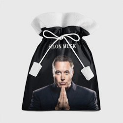 Мешок для подарков Илон Маск, портрет на черном фоне, цвет: 3D-принт