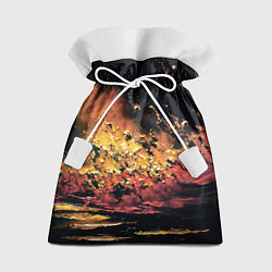 Мешок для подарков Горящее черное море маслом, цвет: 3D-принт