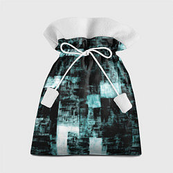 Мешок для подарков Абстракт голубой на чёрном, цвет: 3D-принт