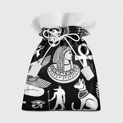Мешок для подарков Египетские знаки на черном фоне, цвет: 3D-принт