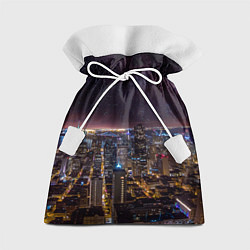 Мешок для подарков Ночной город и звёзды на небе, цвет: 3D-принт