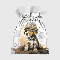 Мешок для подарков Милый щенок солдат, цвет: 3D-принт