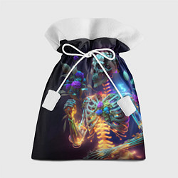Мешок для подарков Светящийся скелет с цветами, цвет: 3D-принт