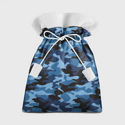 Мешок для подарков Сине-черный камуфляж, цвет: 3D-принт