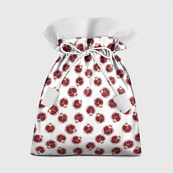 Мешок для подарков Гранаты на белом - паттерн, цвет: 3D-принт