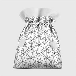 Мешок для подарков Чёрно-белый геометрический треугольный узор, цвет: 3D-принт
