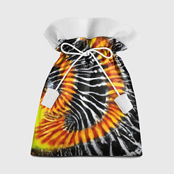 Мешок для подарков Tie dye - тай дай в черно белую полоску, цвет: 3D-принт