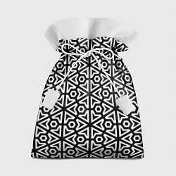 Мешок для подарков Чёрный и белый ромбический паттерн, цвет: 3D-принт