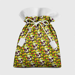 Мешок для подарков Черепа в луговых цветах, цвет: 3D-принт