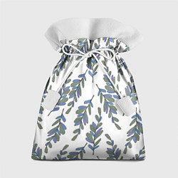 Мешок для подарков Акварельные веточки на белом - паттерн, цвет: 3D-принт